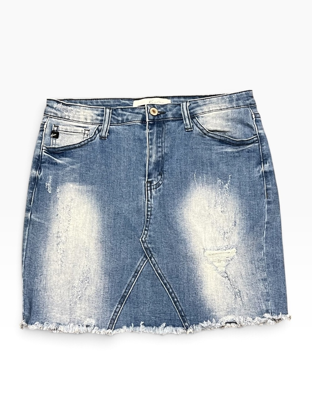 KanCan Junior's Medium Wash Denim Skirt Size 7/27